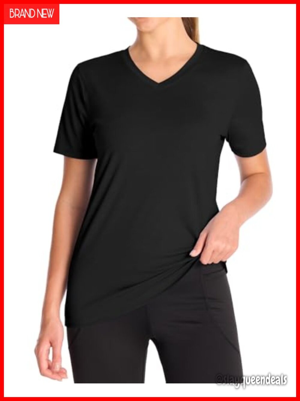 Women's Workout Top Short Sleeve UPF 50+ V Neck Quick Dry Athletic Gym Yoga Tee